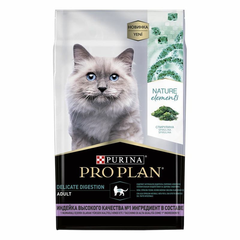 Pro Plan Nature Elements сухой корм для кошек, при чувствительном пищеварении, с индейкой