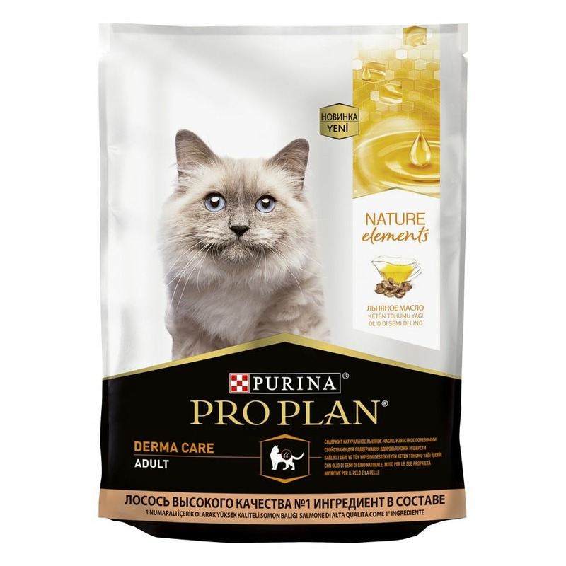 Pro Plan Nature Elements сухой корм для взрослых кошек для здоровья кожи и шерсти, с высоким содержанием лосося - 200 г