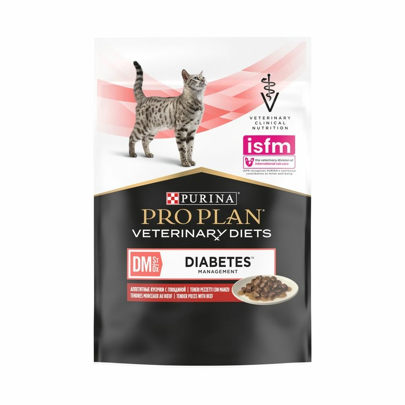 Pro Plan Veterinary Diets DM влажный корм для кошек при диабете, с говядиной - 85 кг pro plan veterinary diets dm влажный корм для кошек при диабете с говядиной 85 кг