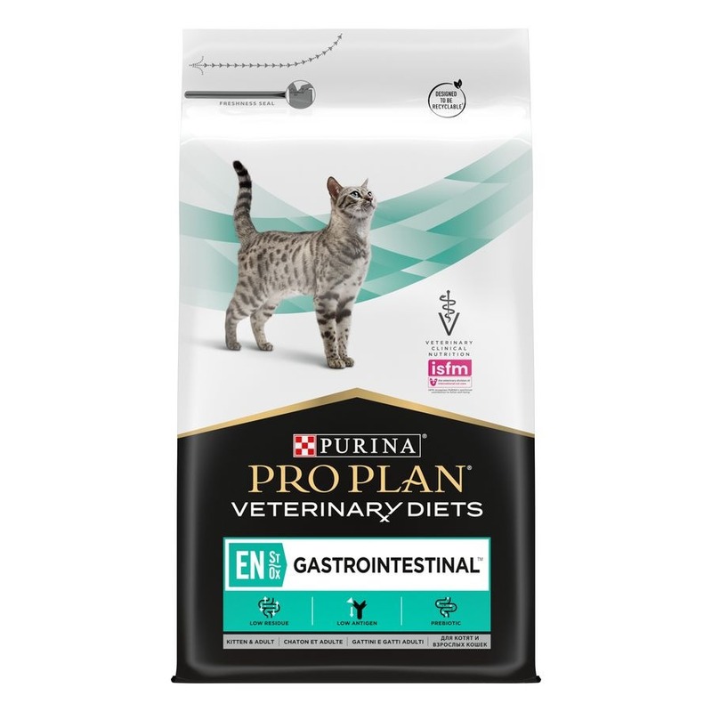 Pro Plan Veterinary Diets EN St/Ox Gastrointestinal полнорационный сухой корм для взрослых кошек и котят, диетический, при расстройствах пищеварения - 5 кг