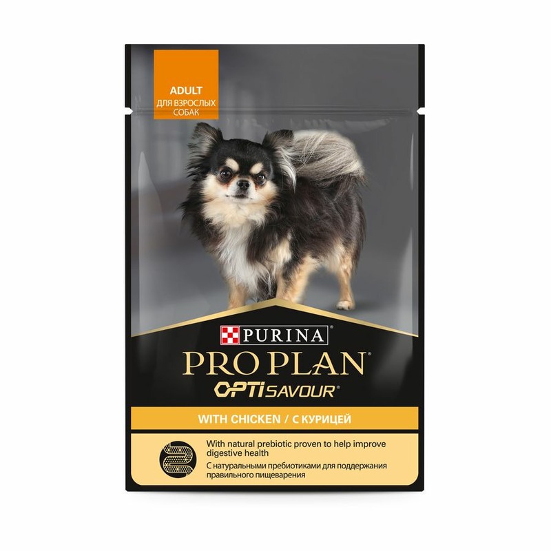 PRO PLAN Pro Plan влажный корм для собак мелких и миниатюрных пород, с курицей, кусочки в соусе, в паучах - 85 г