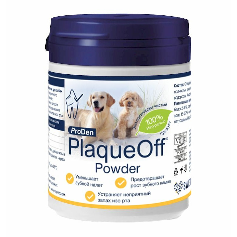 ProDen PlaqueOff кормовая добавка для профилактики зубного камня у собак и кошек, 180 г proden plaqueoff порошок 180 г 6 4 унции