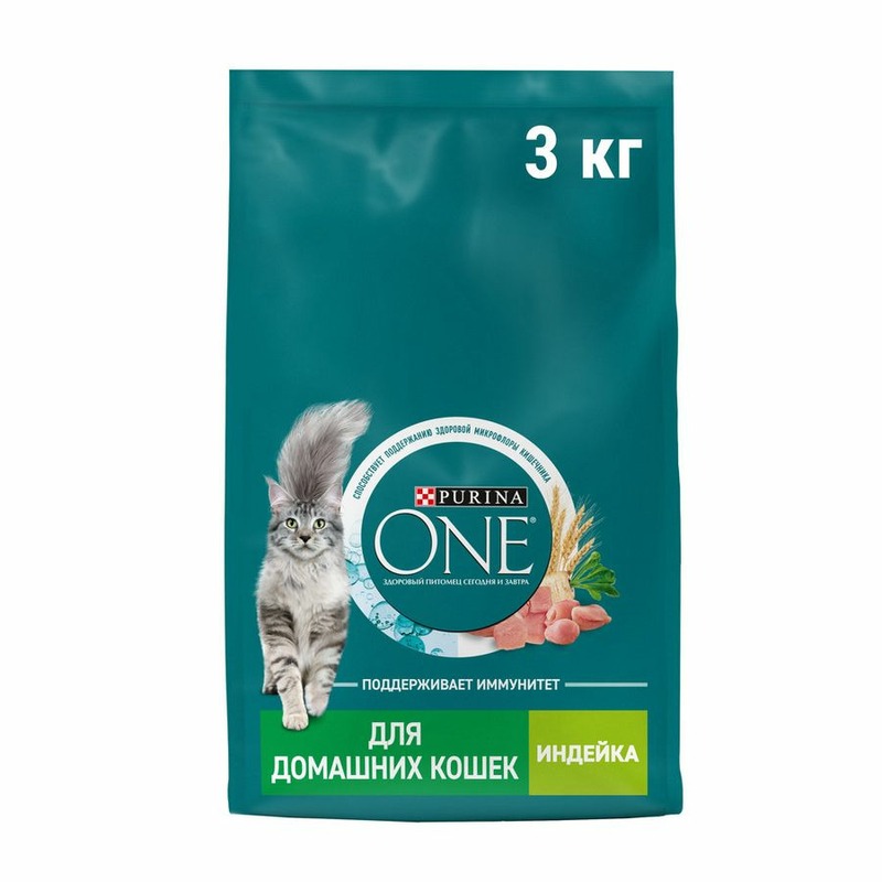 Purina ONE Housecat сухой корм для домашних кошек, с высоким содержанием индейки и цельными злаками