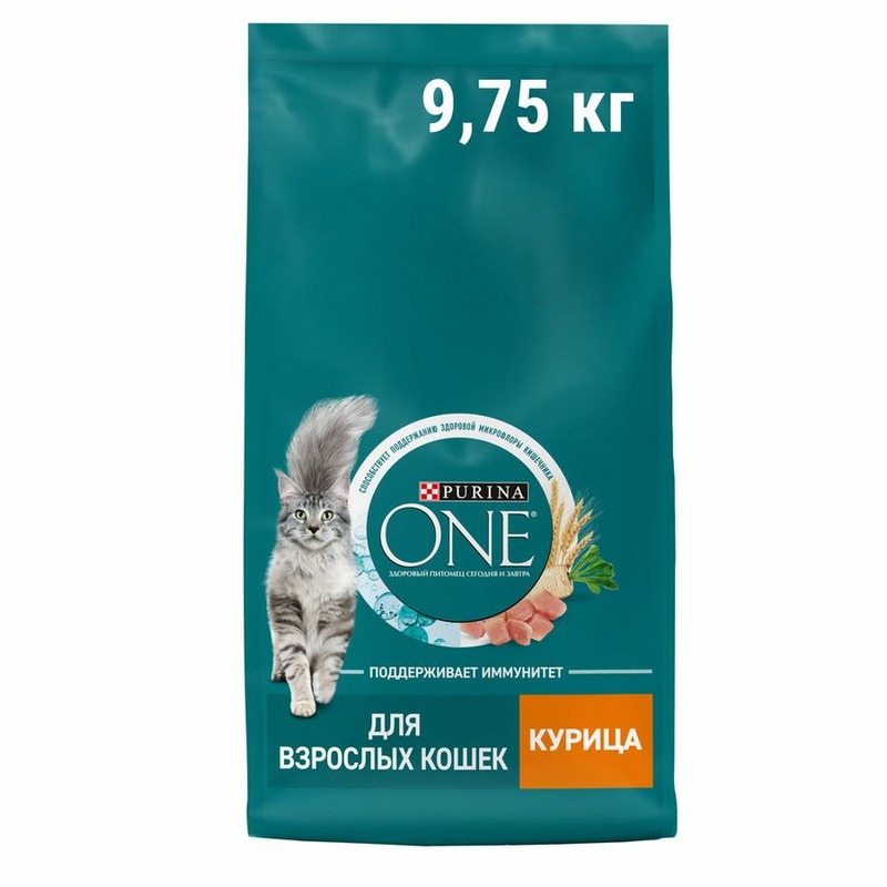 Purina ONE Adult сухой корм для кошек, с курицей и цельными злаками - 9,75 кг 48933