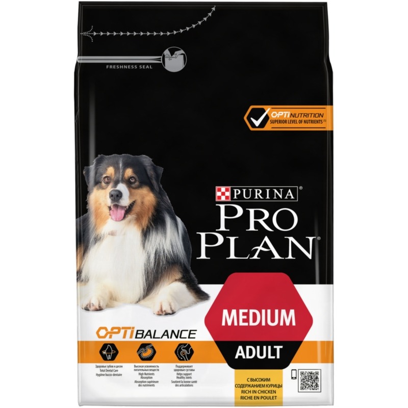 Pro Plan OptiBalance сухой корм для собак средних пород, с курицей - 3 кг