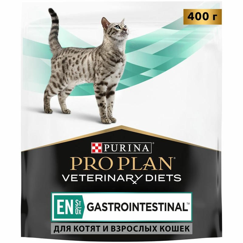 цена Сухой корм для котят и взрослых кошек Pro Plan Veterinary EN ST/OX Diets Gastrointestinal при расстройствах пищеварения 400 г