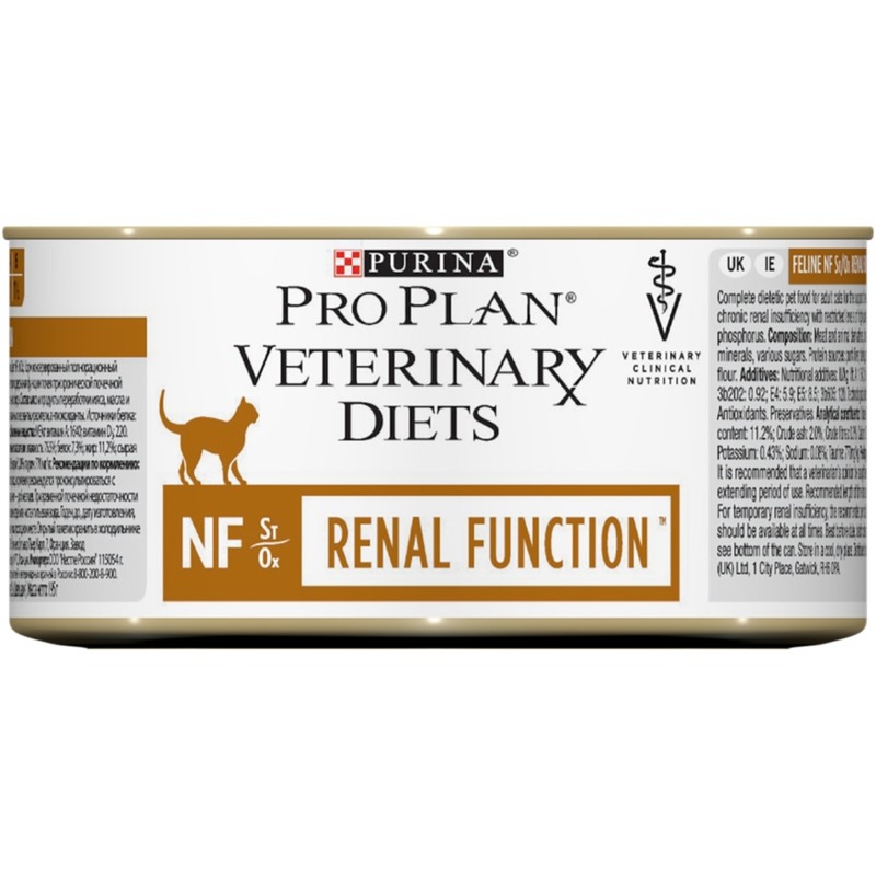 Влажный корм Pro Plan Veterinary Diets NF St/Ox для взрослых кошек при патологии почек 195 г сухой корм для кошек pro plan veterinary diets nf при начальной стадии хронической почечной недостаточности 1 5 кг