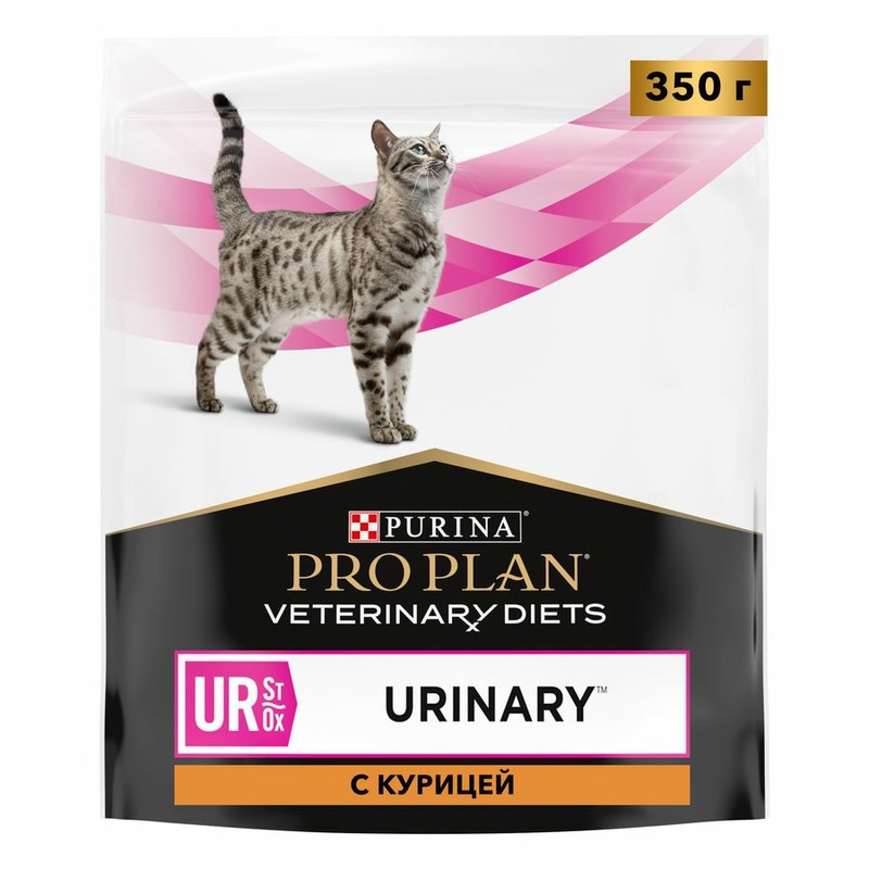 Сухой корм Pro Plan Veterinary Diets UR St/Ox Urinary для взрослых кошек при болезни нижних отделов мочевыводящих путей, с курицей - 350 г небожин а нейрогенные дисфункции нижних мочевыводящих путей