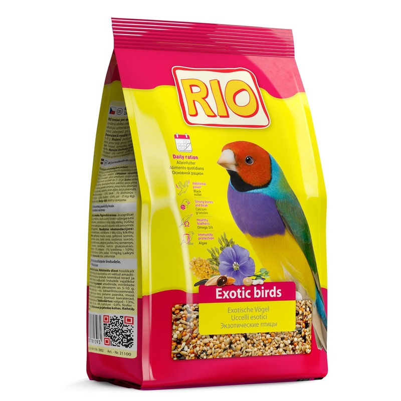 Rio корм для экзотических птиц основной корм для лесных певчих птиц rio основной рацион 500 г