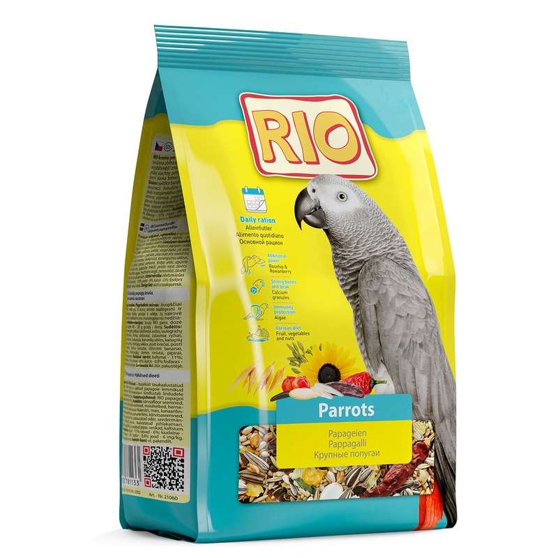 Rio корм для крупных попугаев основной корм для крупных попугаев rio основной 1 кгх2упаковки