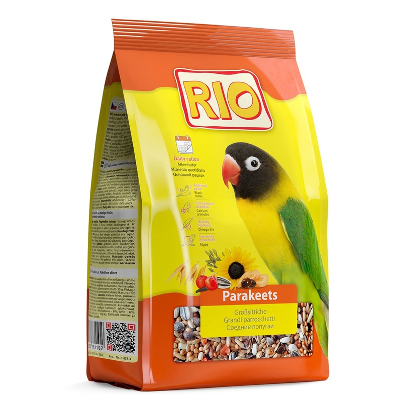Rio корм для средних попугаев основной - 500 г корм для лесных певчих птиц rio основной рацион 500 г
