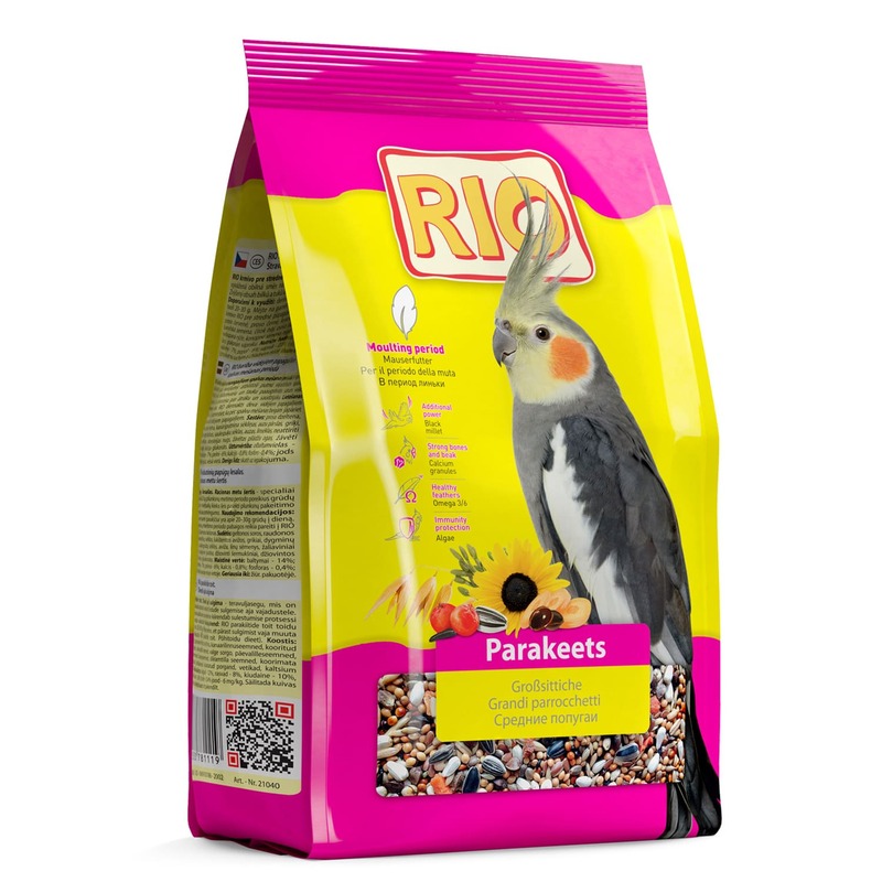 Rio корм для средних попугаев в период линьки корм rio для канареек в период линьки 500 г