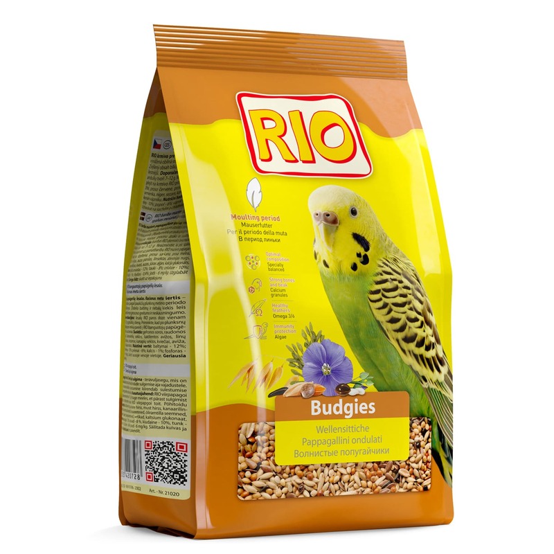 Rio корм для волнистых попугайчиков в период линьки корм для птиц rio для волнистых попугаев в период линьки 500г