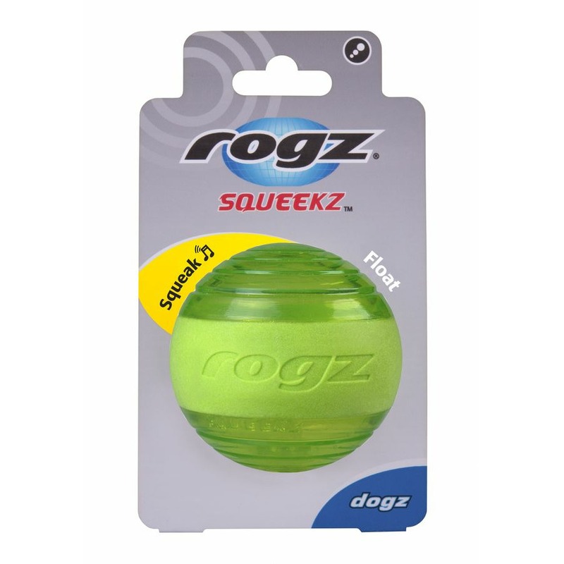 Rogz Мяч \Поймай меня!\ Squeekz -прыгает на земле-плавает в воде, 64 мм, лайм rogz мяч с пищалкой squeekz красный squeekz ball 0 059 кг