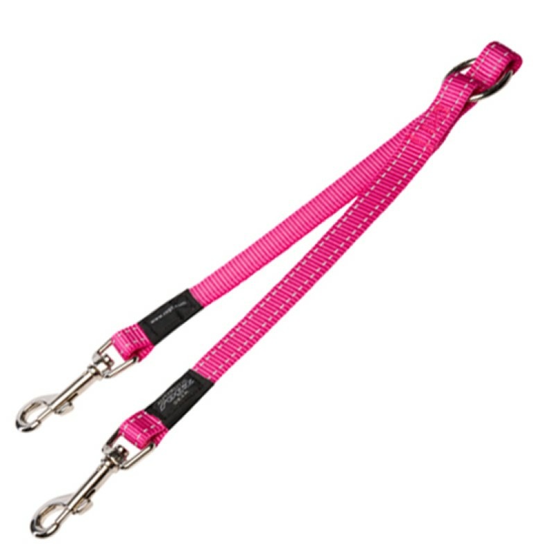 Rogz поводок-сворка для 2-х собак размер XL серии Utilty, длина 360 мм, розовый