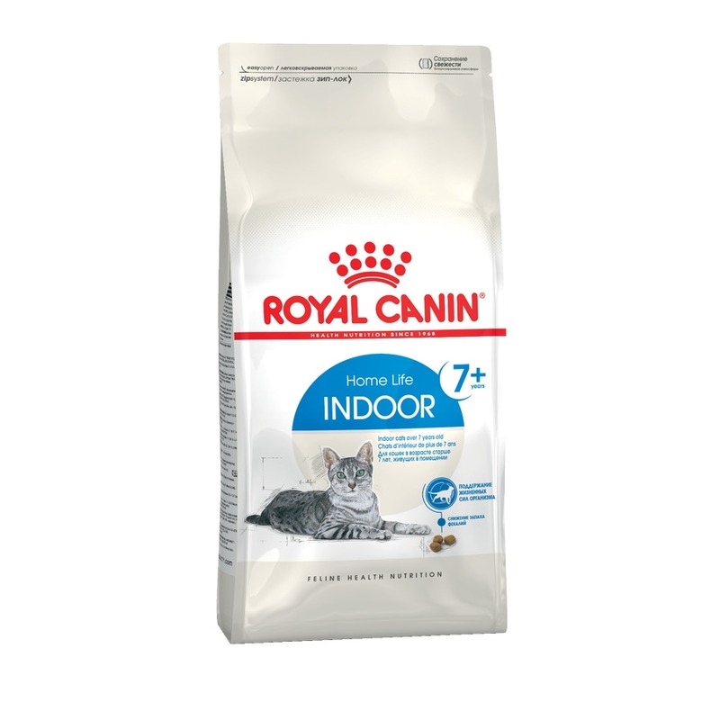 цена Royal Canin Indoor 7+ полнорационный сухой корм для пожилых кошек старше 7 лет, живущих в помещении