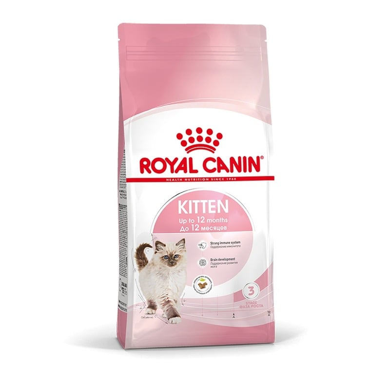 цена Royal Canin Kitten полнорационный сухой корм для котят в период третьей фазы роста до 12 месяцев