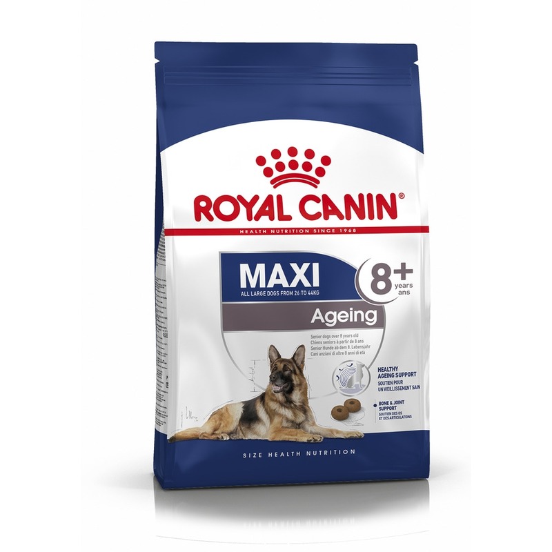Royal Canin Maxi Ageing 8+ полнорационный сухой корм для пожилых собак крупных пород старше 8 лет - 3 кг комплекс для собак и кошек now 90 жевательных таблеток для суставов костей связок шерсти