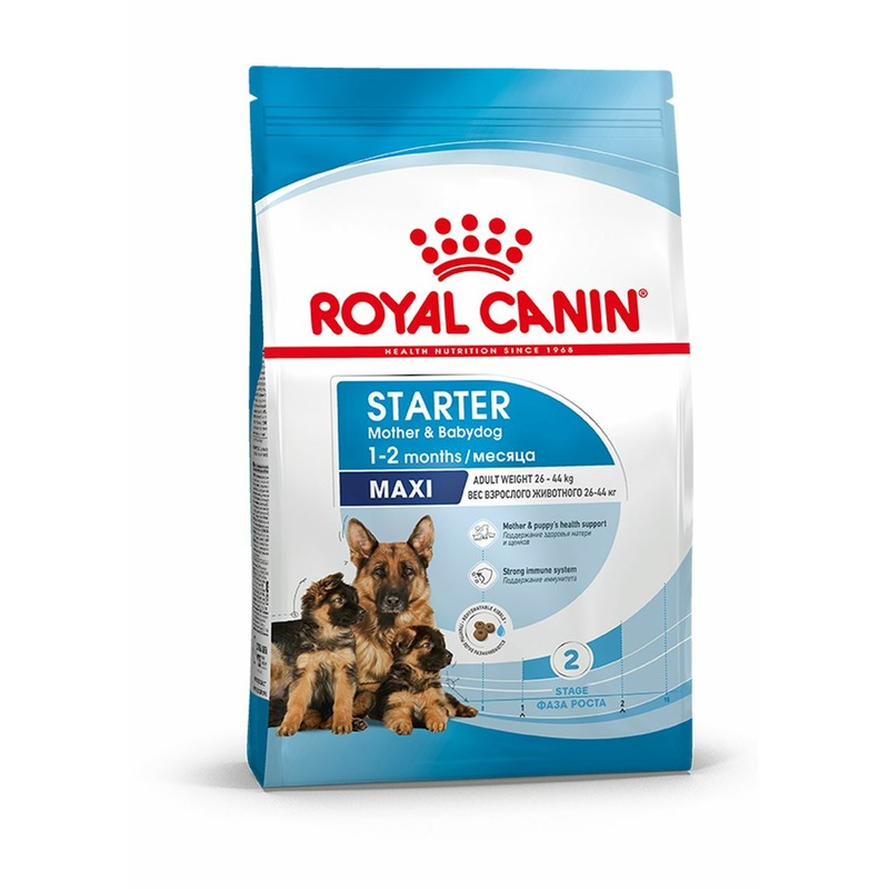 Royal Canin Maxi Starter Mother & Babydog полнорационный сухой корм для щенков до 2 месяцев, беременных и кормящих собак крупных пород - 4 кг royal canin maxi starter mother