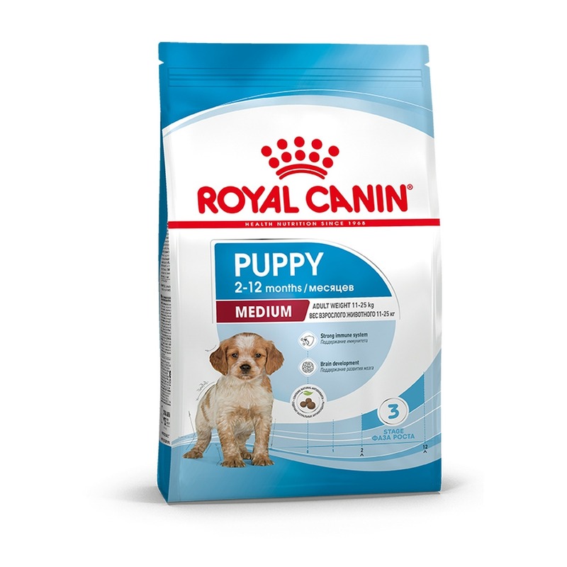 Royal Canin Medium Puppy полнорационный сухой корм для щенков средних пород до 12 месяцев - 3 кг royal canin medium puppy полнорационный сухой корм для щенков средних пород до 12 месяцев 3 кг
