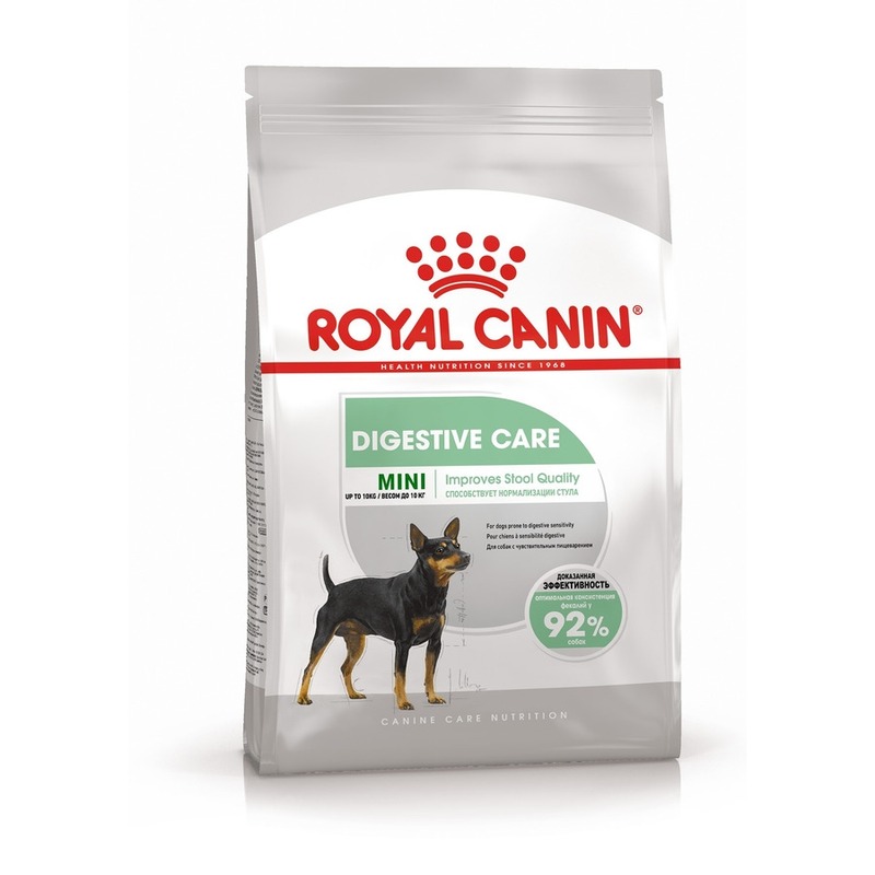 royal canin mini digestive care для взрослых собак маленьких пород для поддержания здоровья пищеварительной системы 1 1 кг Royal Canin Mini Digestive Care полнорационный сухой корм для взрослых собак мелких пород с чувствительным пищеварением