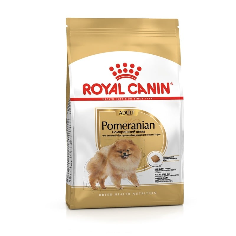 Royal Canin Pomeranian Adult сухой корм для собак породы померанский шпиц в возрасте от 8 месяцев - 500 г повседневный супер премиум померанский шпиц для взрослых породы мелкого размера мешок Россия 1 уп. х 1 шт. х 0.5 кг