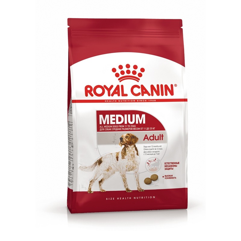 Royal Canin Medium Adult полнорационный сухой корм для взрослых собак средних пород с 12 месяцев до 7 лет 1945 монета великобритания 1945 год 1 фартинг крапивник бронза xf