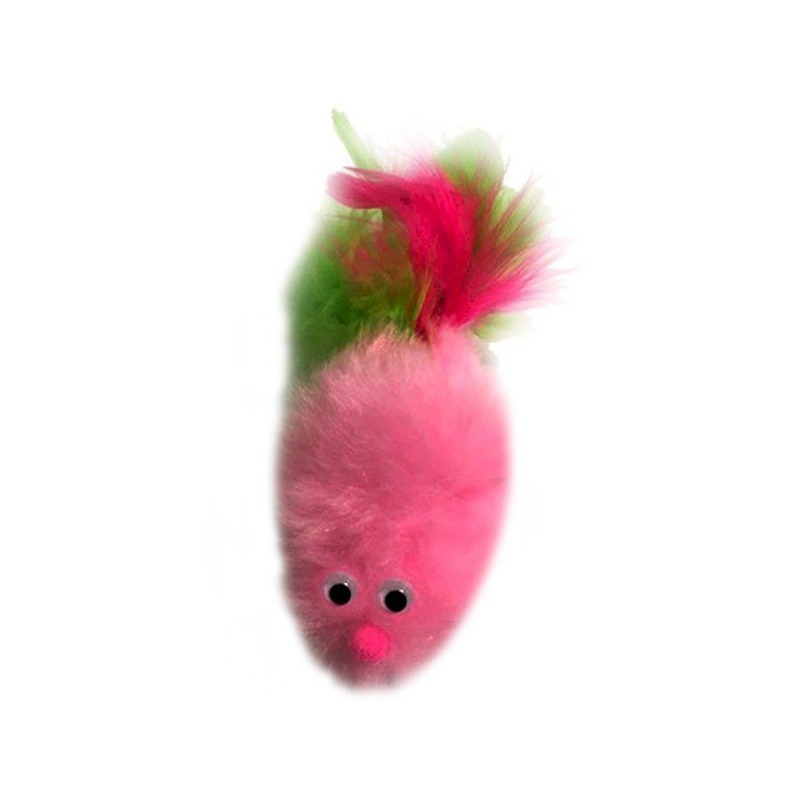 Semi игрушка для кошек, мышь с перьями, розовая semi игрушка для кошек мышь с перьями серая