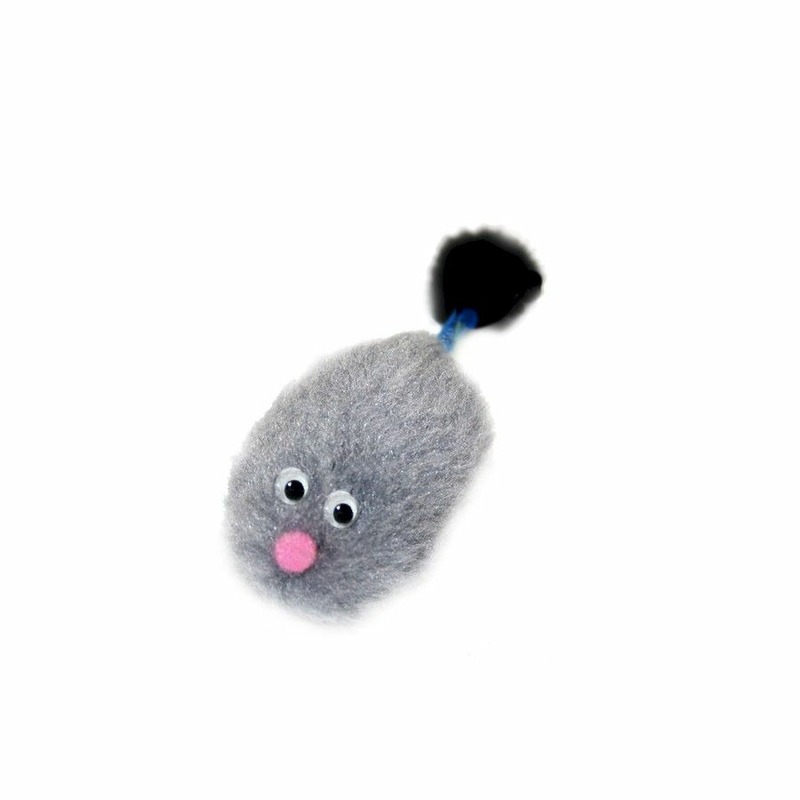 Semi игрушка для кошек, мышь с трубочкой-хвостом из норки, серая semi игрушка для кошек норковая мышь