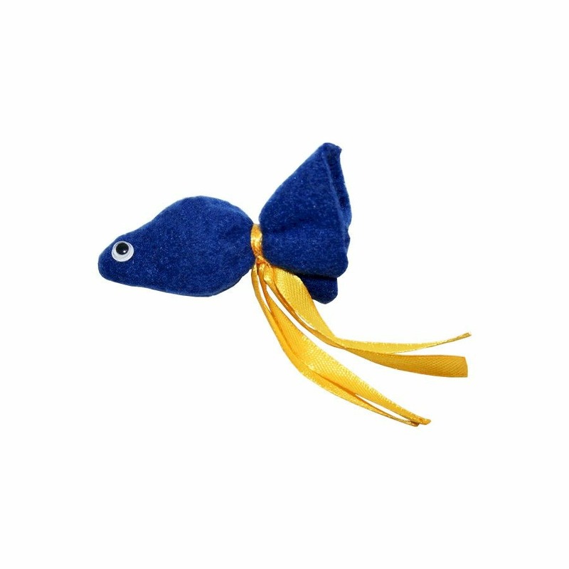 Semi игрушка для кошек, рыбка с пищалкой, синяя semi игрушка махалка для кошек рыбка с пищалкой на веревке звенящая синяя