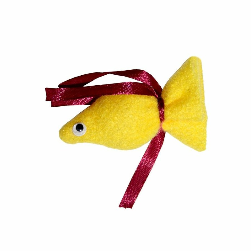 Semi игрушка для кошек, рыбка с пищалкой, желтая брелок lalafanfan duck черный бант желтая 8 см