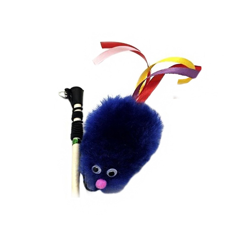 Semi игрушка-махалка для кошек, мышь с лентами, на веревке, синяя игрушка для кошек мышка 6 5 см 9556672