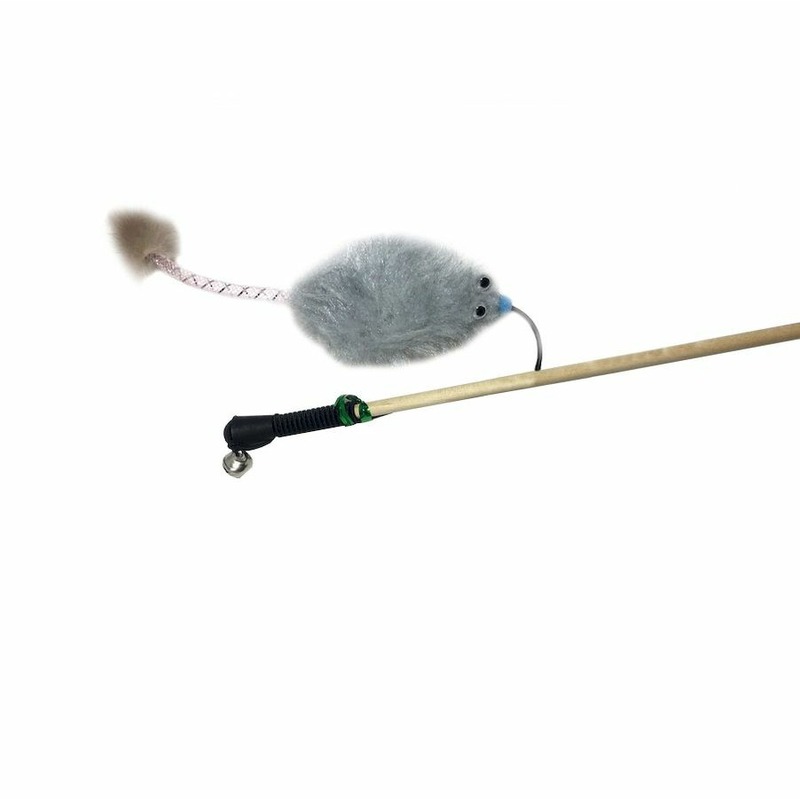 Semi игрушка-махалка для кошек мышь с трубочкой и норкой на веревке, серая semi игрушка махалка для кошек ленты на веревке с натуральной норкой звенящая