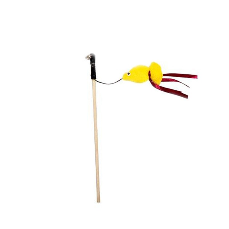 Semi игрушка-махалка для кошек, рыбка с пищалкой на веревке, звенящая, желтая фото