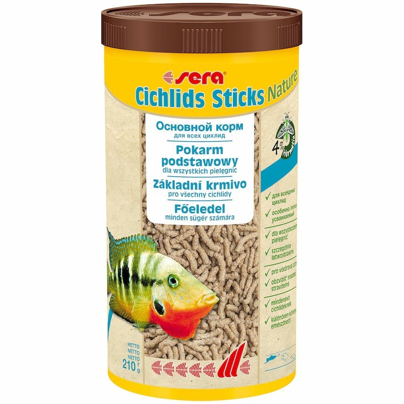 цена Sera Cichlids Sticks Корм для цихлид в палочках - 1 л