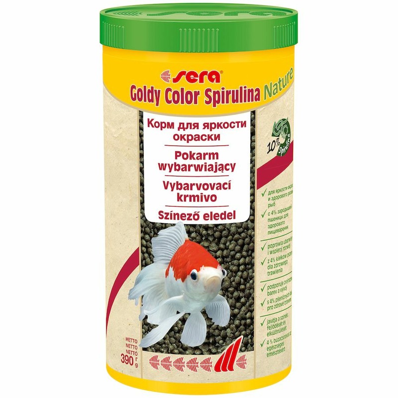 Sera Goldy Color Spirulina Корм для золотых рыб в гранулах для улучшения окраски - 1 л корм для рыб рыбята золотая рыбка гранулы для золотых рыбок 25 г