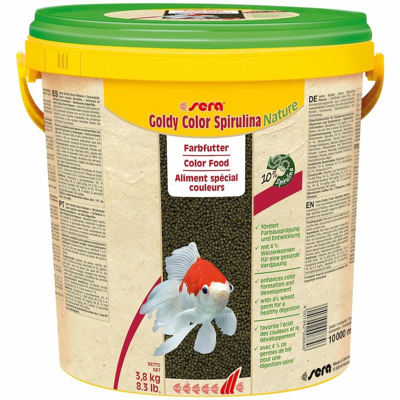 цена Sera Goldy Color Spirulina Корм для золотых рыб в гранулах для улучшения окраски