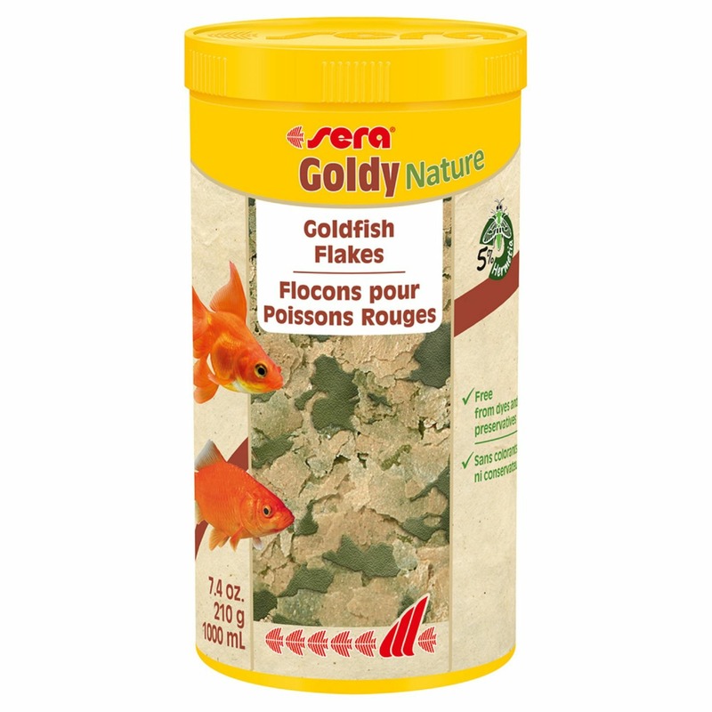 Корм Sera Goldy Nature для золотых рыб в хлопьях - 1000 мл, 210 г корм для рыб ms octopus goldfish хлопья для золотых рыбок