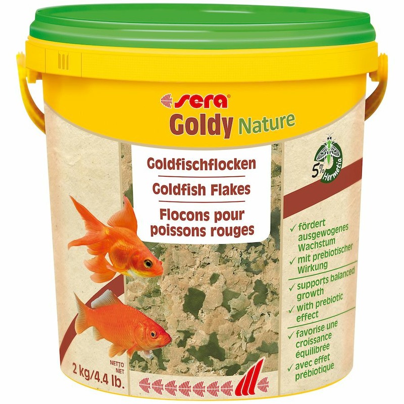 цена Корм Sera Goldy Nature для золотых рыб в хлопьях - 10000 мл, 2 кг