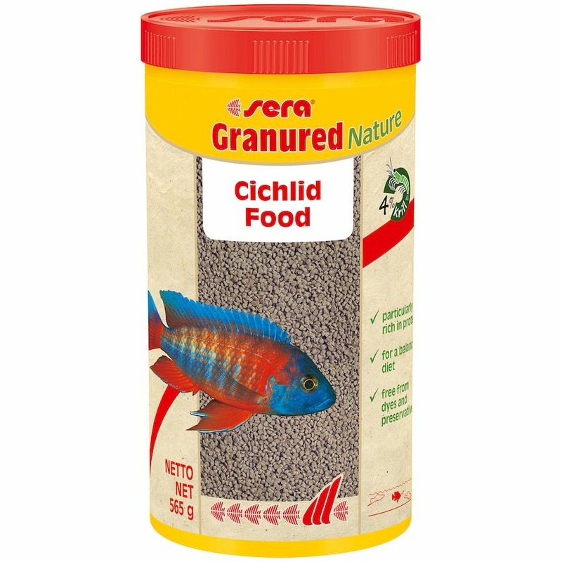 Sera Granured Корм для цихлид плотоядных для улучшения окраски корм для рыб sera granured nature для мелких плотоядных цихлид 250мл 135г