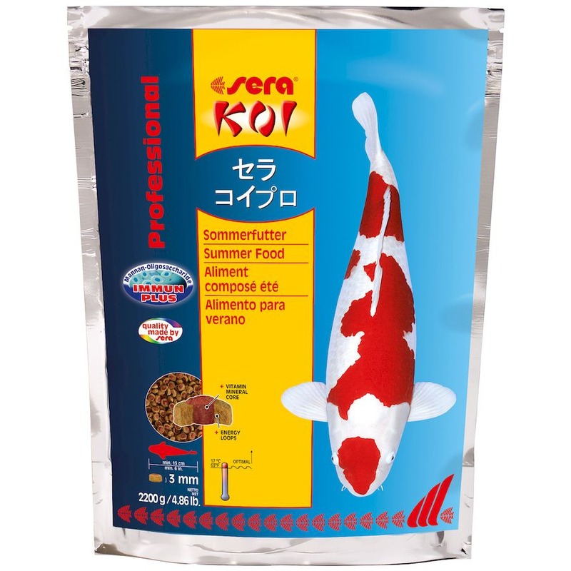 Корм Sera Koi Professional для прудовых рыб летний - 2,2 кг корм sera koi sticks energy plus для прудовых рыб 40 л 5 кг