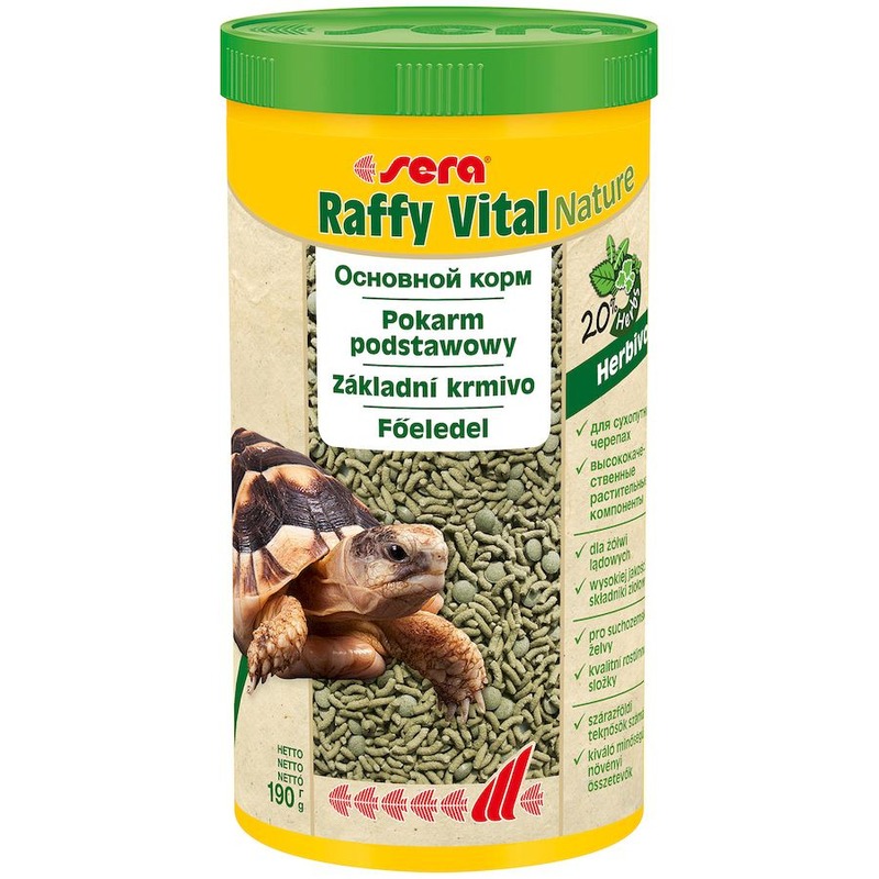 Корм Sera Raffy Vital для рептилий - 1 л, 190 г эффект куркумина bara 60 травяных таблеток
