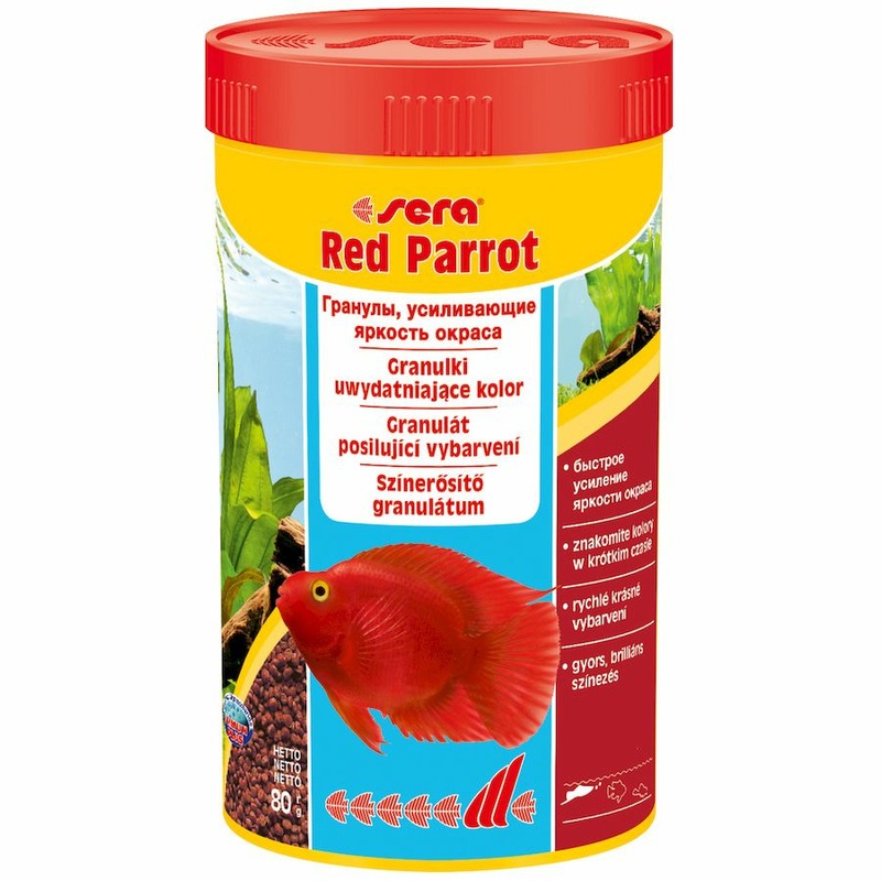 Sera Red Parrot корм для рыб вида красный попугай - 250 мл корм для рыб sera red parrot 1л
