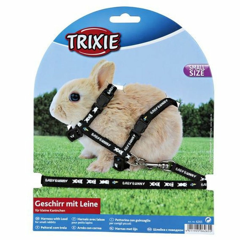 Шлейка Trixie для крольчат с поводком 8 мм/1,20 м нейлоновая с рисунком 15 - 30 см trixie шлейка с поводком для кроликов 25 40см 1 20 м