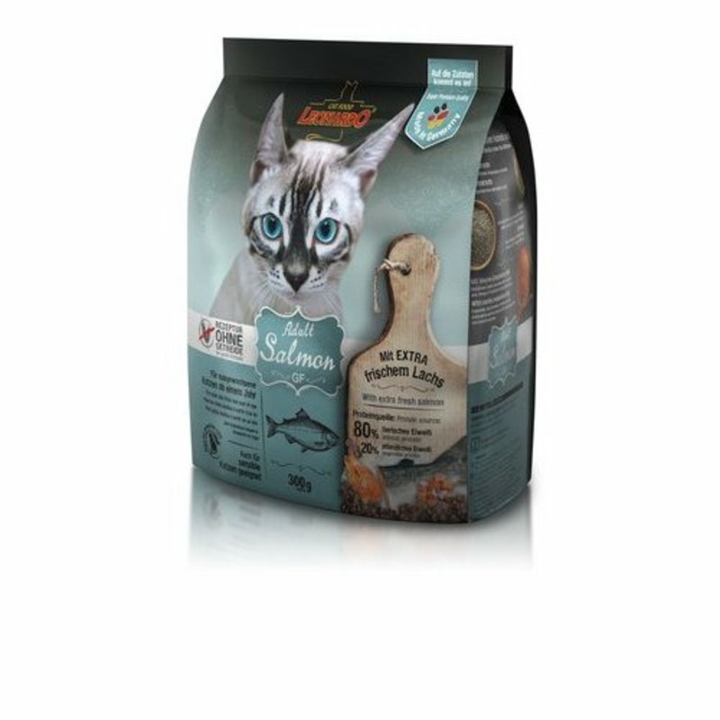 Leonardo Adult Salmon GF сухой корм для кошек с чувствительным пищеварением, беззерновой, с лососем - 300 г