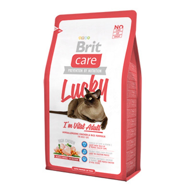 Фото - Brit Brit Care Cat Lucky Vital Adult сухой корм для взрослых кошек с курицей и рисом - 2 кг brit brit care cat crazy kitten сухой корм для котят беременных и кормящих кошек с курицей и рисом