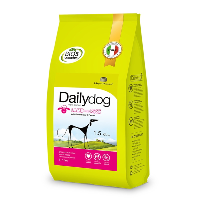 Dailydog Adult Small Breed Lamb and Rice сухой корм для собак мелких пород, с ягненком и рисом - 1,5 кг dailydog dailydog adult medium