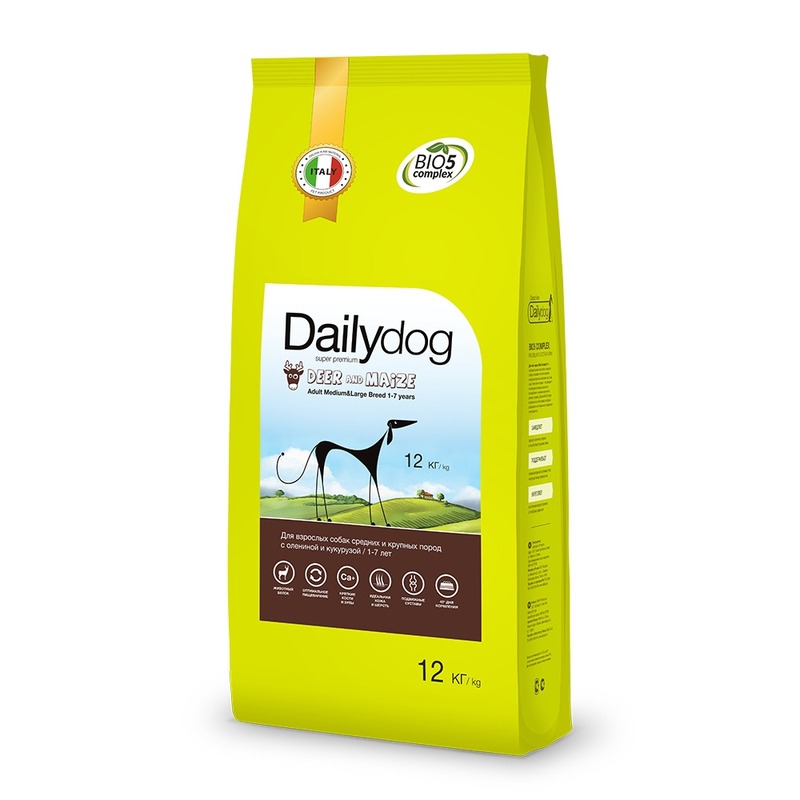 Dailydog Classic Line Adult Medium Large Deer and Maize сухой корм для собак средних и крупных пород, с олениной и кукурузой - 12 кг dailydog senior medium