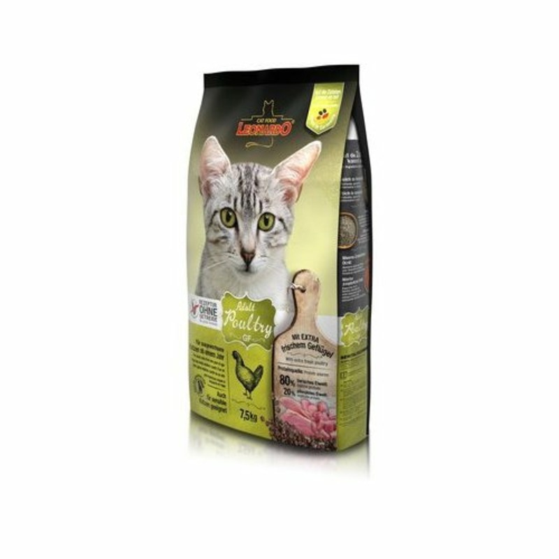Leonardo Adult Poultry GF сухой корм для кошек, беззерновой, с птицей - 7,5 кг leonardo adult maxi gf сухой корм для кошек крупных пород беззерновой с птицей 7 5 кг