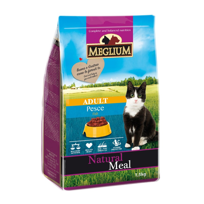 Сухой корм Meglium Adult для взрослых кошек с чувствительным пищеварением с рыбой - 1,5 кг сухой корм meglium adult для взрослых кошек с курицей и индейкой